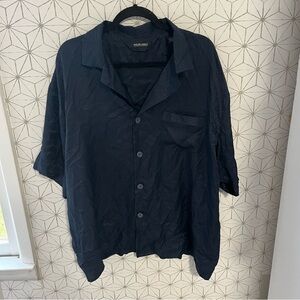 Murano Navy Pattern Silk Top